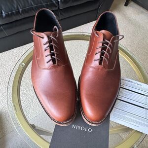 Nisolo Leather Mens Oxford's Brandy Color Size 10 New in box